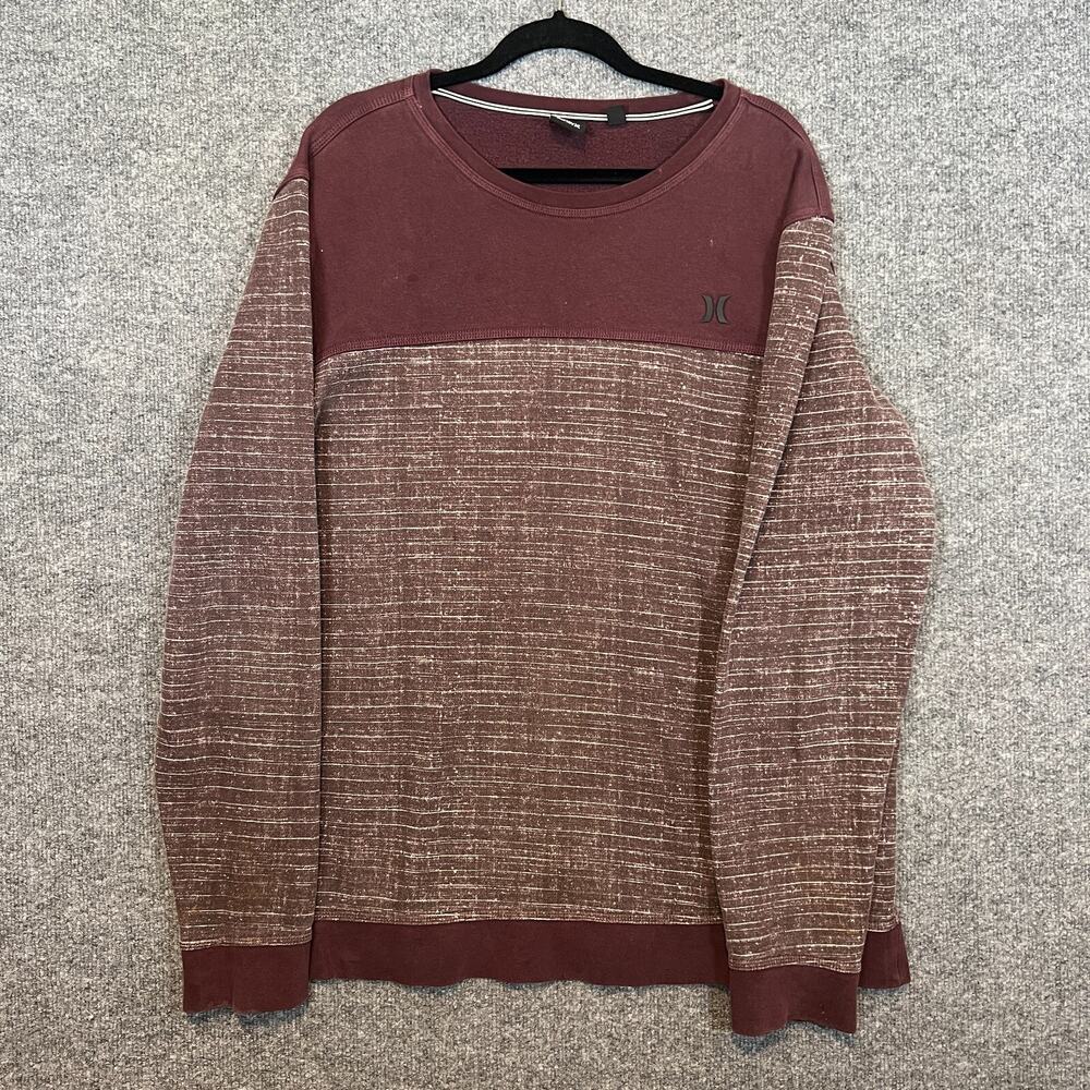 Hurley Sweater Mens XL Purple Sweatshirt Long Sleeve Fleece Casual Pullover